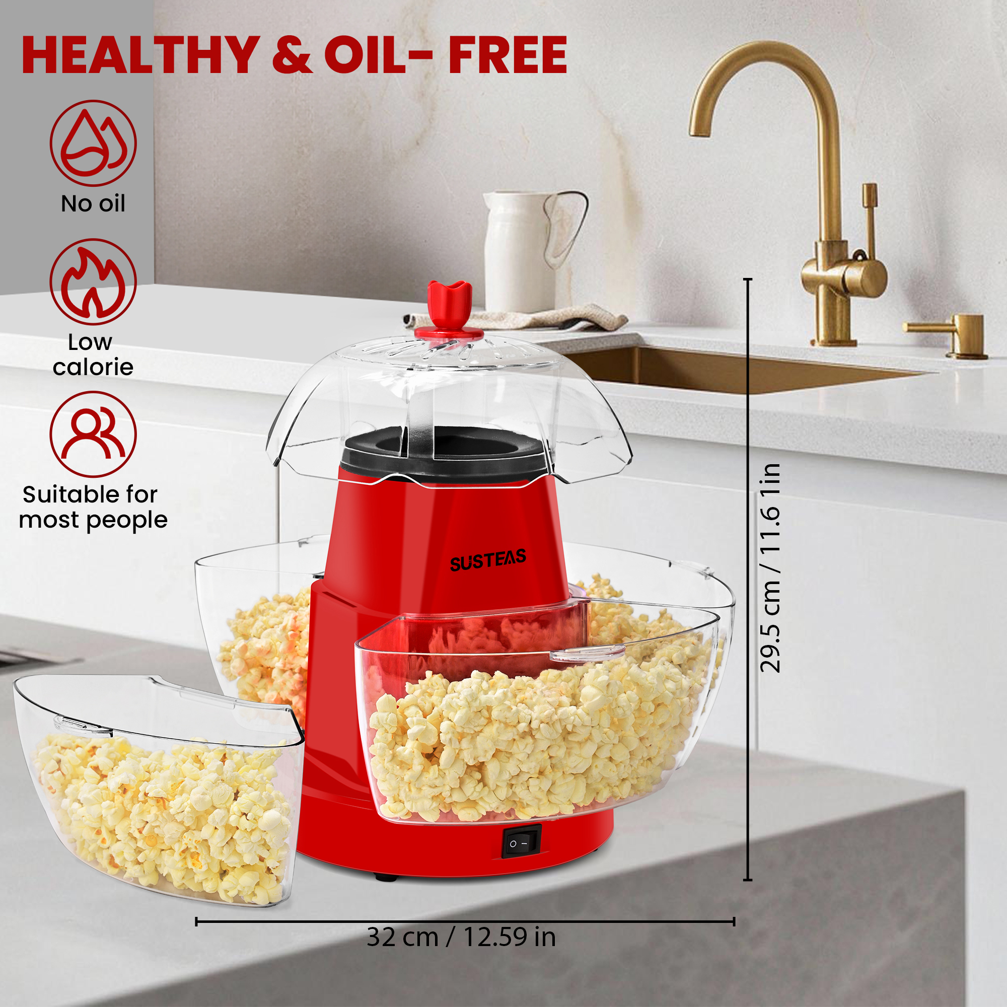 1200W Electric Hot Air Popcorn – Air Popcorn Maker recenzja i cena